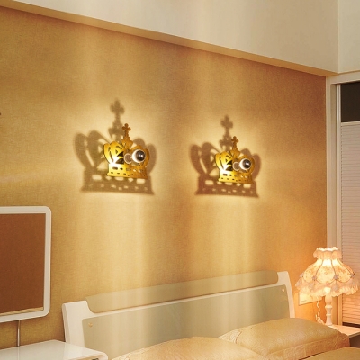 Gold Crown Shape Ambient Light LED Wall Lamp for Coffee house 9.84