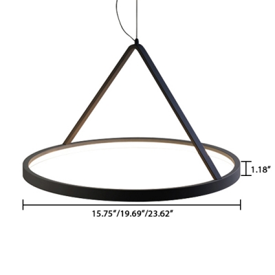 Modern Black/White Round Chandelier 3 Sizes for Option Suitable for Dining Room Cafe