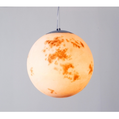 Global Shade Hanging Light with Planet Design Astronomy&Space Kids Room Acrylic Single Light Suspension Light