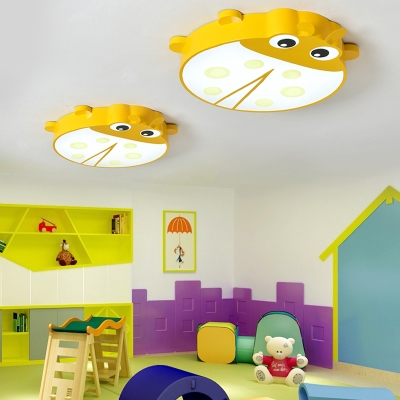 Acrylic Ladybug Flush Light Fixture Animals&Insects Baby Room Kindergarten LED Ceiling Light