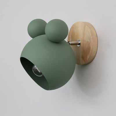 Metallic Wall Sconce with Cartoon Design Macaron Green/Pink/White 1 Light Wall Mount Light