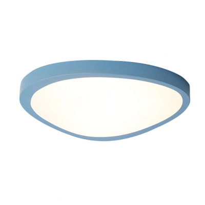 Post-modern Super Thin Flush Mount Lighting Macaroon Style Green/Blue Mango Shaped Led Ceiling Lights 12/18/26W Light-Adjustable 3 Sizes Available