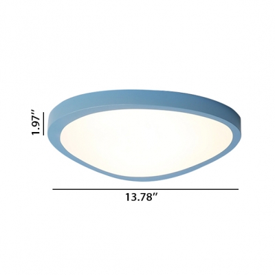 Post-modern Super Thin Flush Mount Lighting Macaroon Style Green/Blue Mango Shaped Led Ceiling Lights 12/18/26W Light-Adjustable 3 Sizes Available