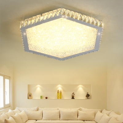 Crystal Shade Led Light Flush Mount Ceiling Light For Living