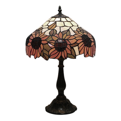 Tiffany Vintage 11.81''W Table Lamp with Sunflower Glass Shade 3 Designs Available