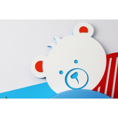 Lovely Star and Bear LED Flushmount Baby Kids Room Acrylic Single Head Ceiling Lamp in Blue