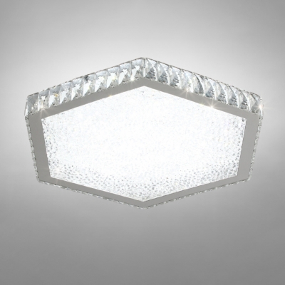 Crystal Shade LED Light Flush Mount Ceiling Light for Living Room Dining Room 15.75