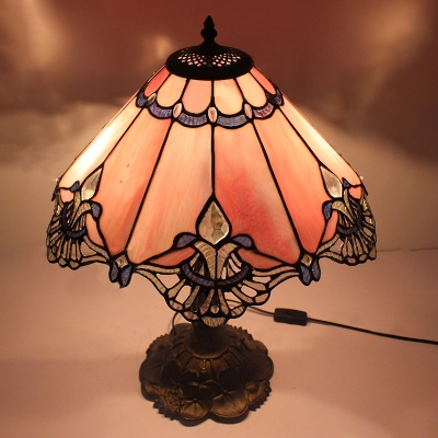 Tiffany Stained Glass Flower Pattern Table Lamp for Study Room Bedroom 2 Designs Available