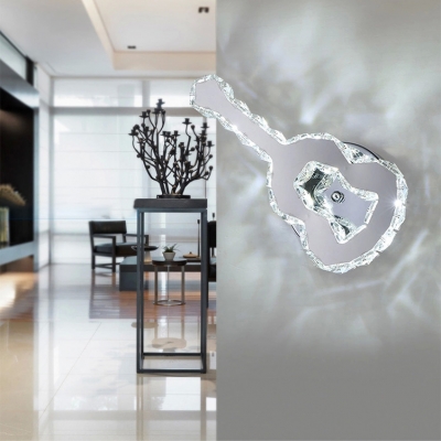 Crystal Accent Violin Shape Wall Sconce Light for Restaurant Hallway 13.39