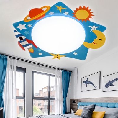 Adorable Acrylic Cartoon Sconce Light Nursing Room Kindergarten 1 Head LED Wall Lamp in Multi Color