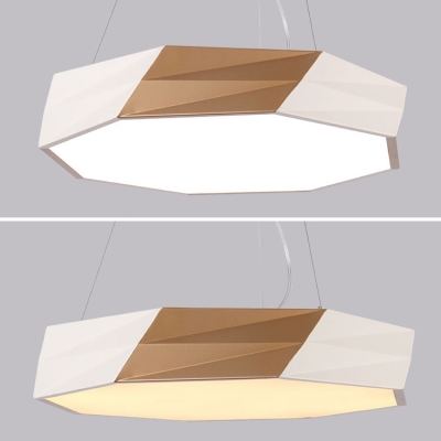 Modern Lighting LED Octagon Acrylic Chandelier in White 16.53