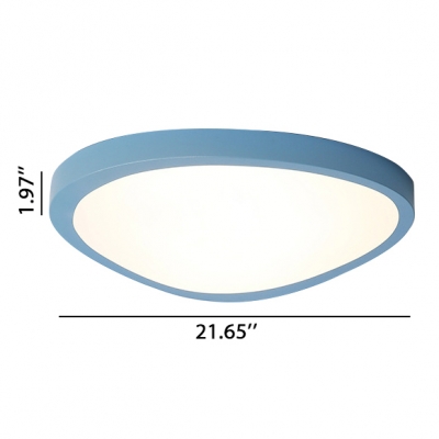 Post-modern Super Thin Flush Mount Lighting Macaroon Style Green/Blue Mango Shaped Led Ceiling Lights 12/18/26W Light-Adjustable 3 Sizes Available