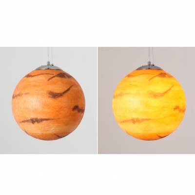 Global Shade Hanging Light with Planet Design Astronomy&Space Kids Room Acrylic Single Light Suspension Light