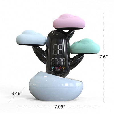 Cartoon Design Cloud Shape Kids Bedroom Table Light with Alarm Function in Contemporary Style