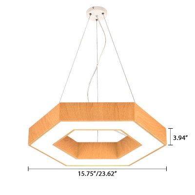 Modern Decorative Led Chandelier Hexagon Shaped Down Lighting Led Performance Light Adjustable