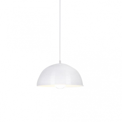 Contemporary 1 Light Downrod Pendant Light Fixture in Ripple Design with Dome Shade Various Colors for Option