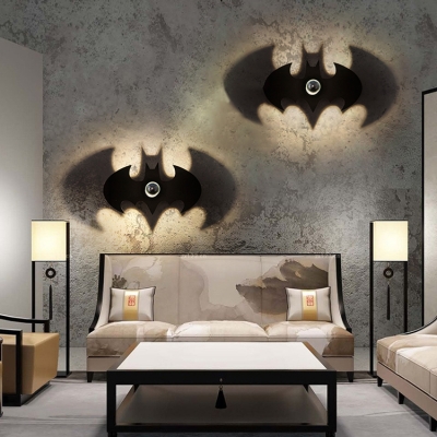 Matte black Ambient Light Bat Shape Wall Sconce for Living Room 2 Types for Option