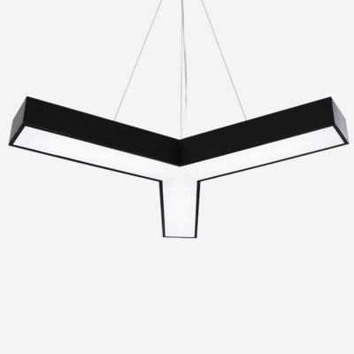 Modern Simple Style Ceiling Lights Y Shaped Acrylic Led Geometric Hanging Light in Black/White 38W
