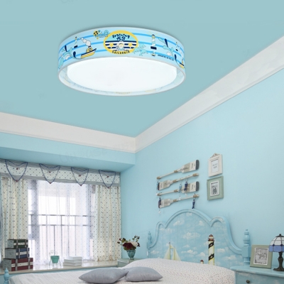 Cartoon Animal Pattern Flushmount Boys Girls Room Acrylic LED Ceiling Light in Warm/White
