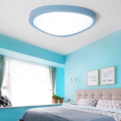 Post-modern Super Thin Flush Mount Lighting Macaroon Style Green/Blue Mango Shaped Led Ceiling Lights 12/18/26W Light-Adjustable 3 Sizes Available