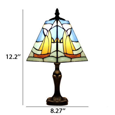 Beside Lamp Blue Stained Glass Tiffany One-light Desk Lamp