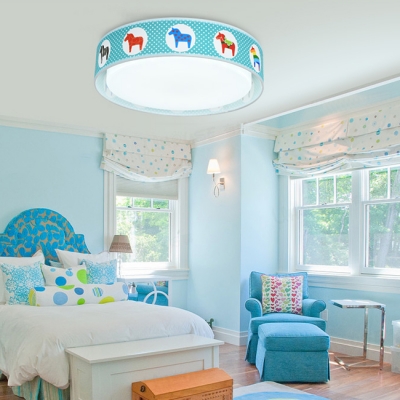 Cartoon Animal Pattern Flushmount Boys Girls Room Acrylic LED Ceiling Light in Warm/White