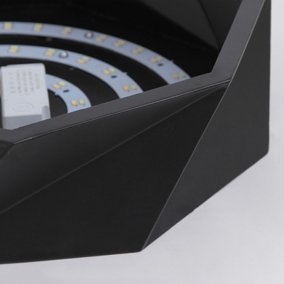 Adjustable Modern Geometric Acrylic Chandelier Black/White Led Pendant Light for Office Meeting