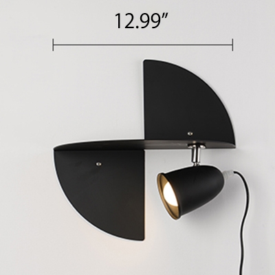 Adjustable Cup Shade Wall Lighting Black Nordic Study Room Metal 1 Head Wall Light Fixture