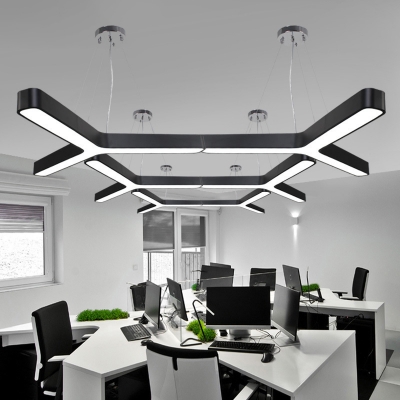 Cord Adjustable Low Glare 24W/30W/42W Cool White Light 6000K-6500K Modern Lighting in Black/Silver 11.81