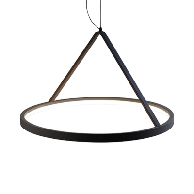 Modern Black/White Round Chandelier 3 Sizes for Option Suitable for Dining Room Cafe