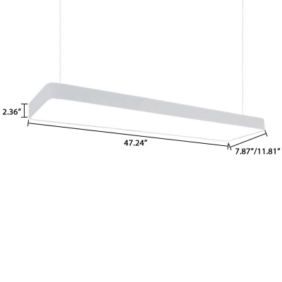 Modern Simple  LED Rectangle Pendant Light Linear Led Chandelier in Silver Led Chandelier Workshop