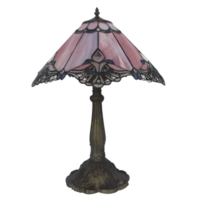 Tiffany Stained Glass Flower Pattern Table Lamp for Study Room Bedroom 2 Designs Available