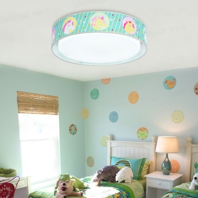 Cartoon Animal Pattern Flushmount Boys Girls Room Acrylic LED Ceiling Light in Warm/White