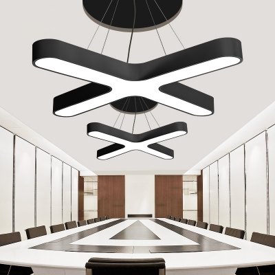 Modern Simple Style Led Pendant Ceiling Lights C Shaped Acrylic Led Geometric Hanging Light
