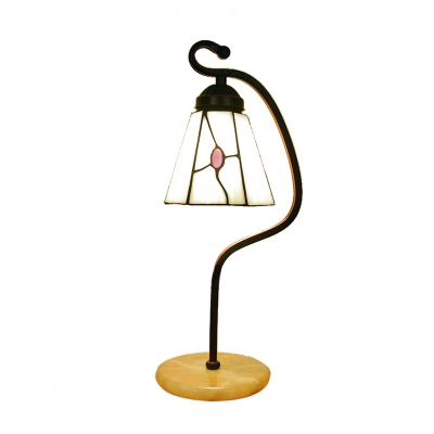 Handmade Natural Shell Tiffany Table Lamp with Metal Bent Arm in Rustic Style 3 Designs Available