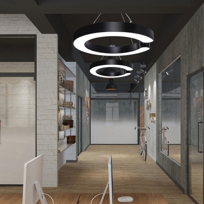 Modern Simple Style Led Pendant Ceiling Lights C Shaped Acrylic Led Geometric Hanging Light