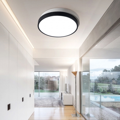 Post-Modern Design Black 2 Round Led Flush Ceiling Light High Performance Cool White Light 12/24/36W