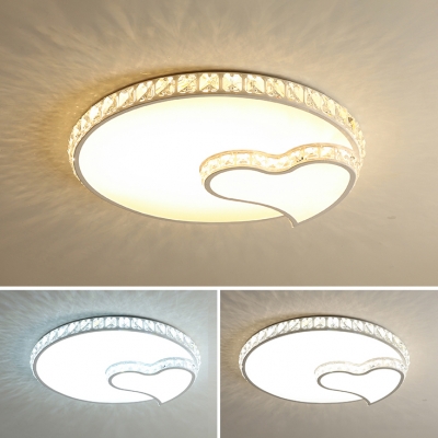 Crystal Accent Style LED Light Living Room Flush Mount Ceiling Light 4 Designs for Option