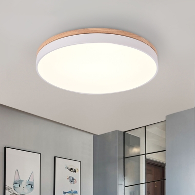 Wood Decoration LED Ceiling Flush Light  Metal LED Flush Mount Lighting With Netural Light