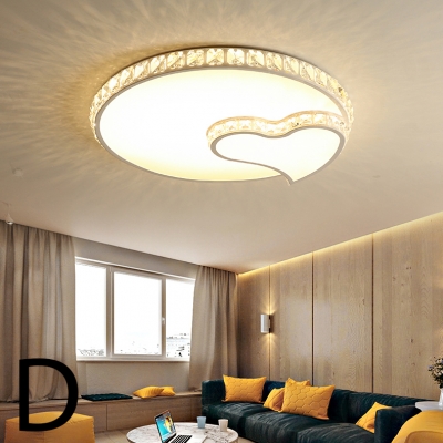 Crystal Accent Style LED Light Living Room Flush Mount Ceiling Light 4 Designs for Option