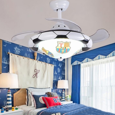 Contemporary Style Sports Theme Ceiling Fan with Frosted Glass Shade 42