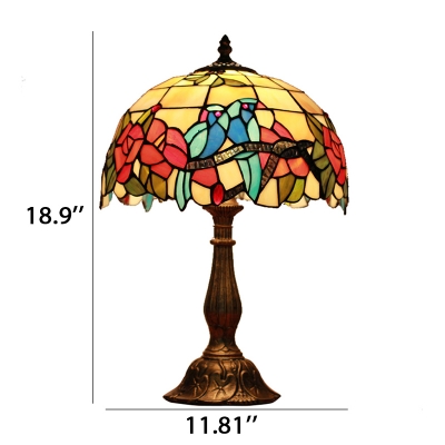 Country Style 12 Inch Wide Tiffany Living Room Table Lamp with Brilliant Jewels