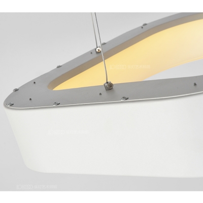 LED Indirect Lighting Hallow Round Pendant Lighting Gray/White 28W Acrylic Halo Led Lights