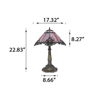 Tiffany Stained Glass Flower Pattern Table Lamp for Study Room Bedroom 2 Designs Available