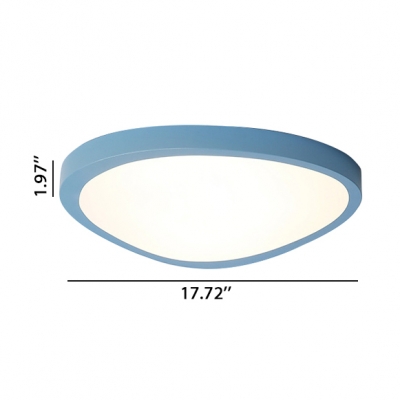 Post-modern Super Thin Flush Mount Lighting Macaroon Style Green/Blue Mango Shaped Led Ceiling Lights 12/18/26W Light-Adjustable 3 Sizes Available