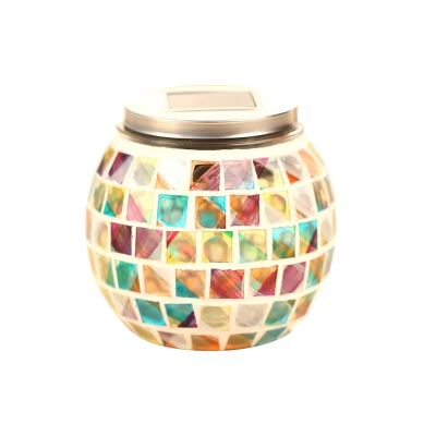 Stained Glass Mosaic Design Global Accent Table Lamp Powered by Solar Energy 3 Designs for Choice