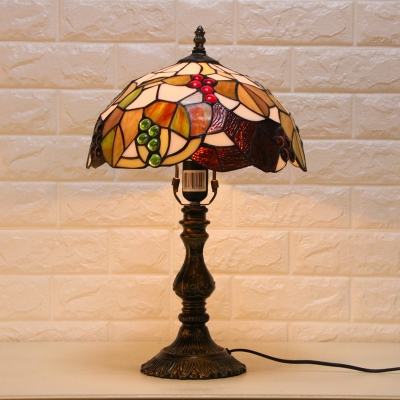 Country Style 12 Inch Wide Tiffany Living Room Table Lamp with Brilliant Jewels