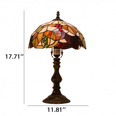 Country Style 12 Inch Wide Tiffany Living Room Table Lamp with Brilliant Jewels