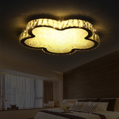 Crystal Style Flower Shape LED Ceiling Light Fixture for Bedroom Living Room 16.54