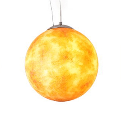 Global Shade Hanging Light with Planet Design Astronomy&Space Kids Room Acrylic Single Light Suspension Light